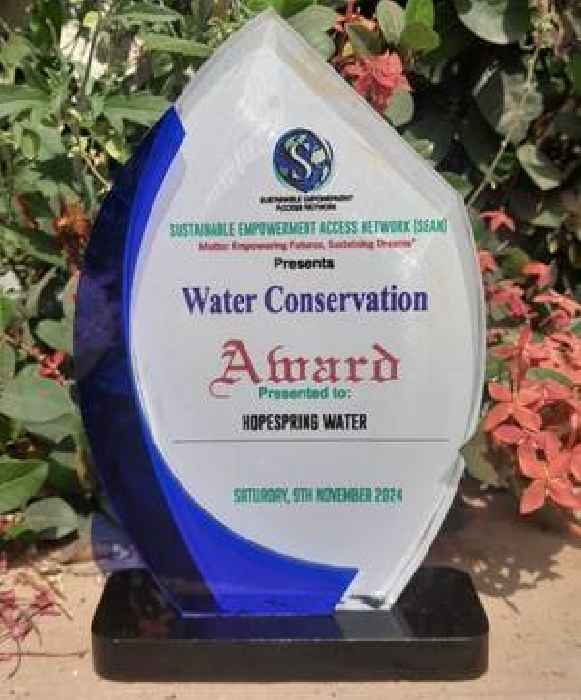  Hope Spring Recognised with Prestigious Water Conservation Award