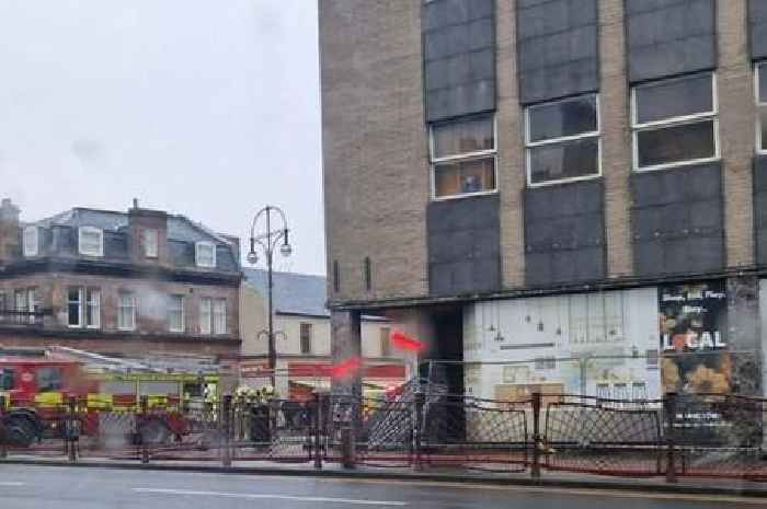 Fire crews tackle blaze at derelict former department store in Scots town centre