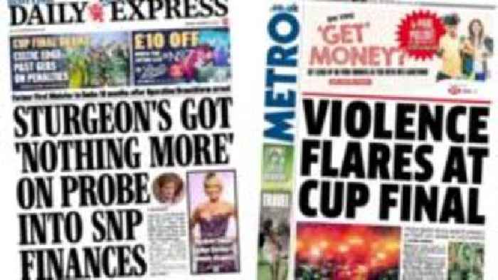 Scotland's papers: Sturgeon in arrest 'limbo' and cup final violence