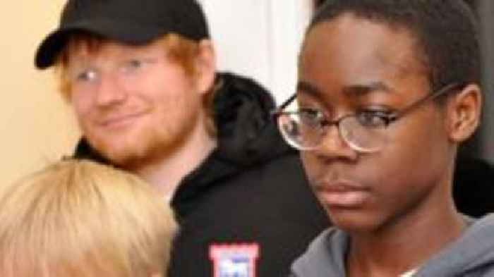 Ed Sheeran surprises singers at new choir school