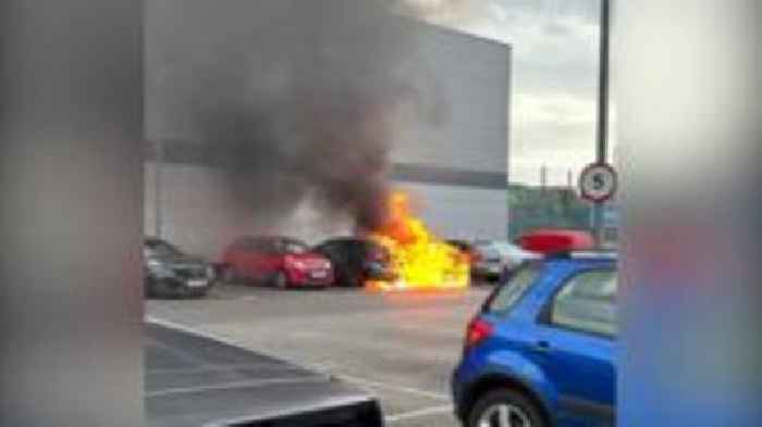 Three cars catch fire while parked at B&M