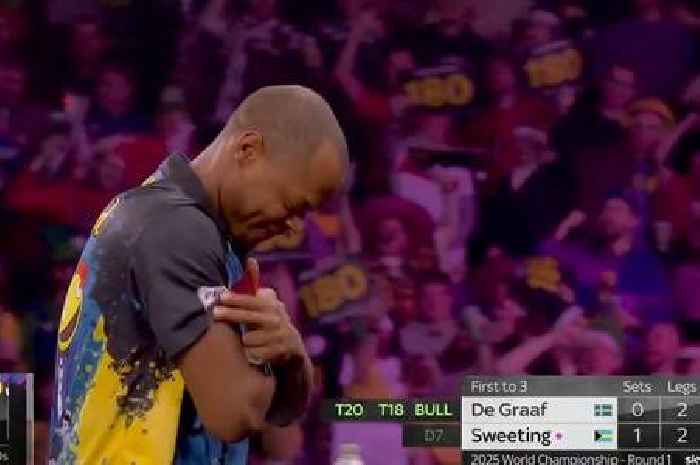 Darts star hits the 'Cold Palmer' celebration after nailing a 180 but loses the leg