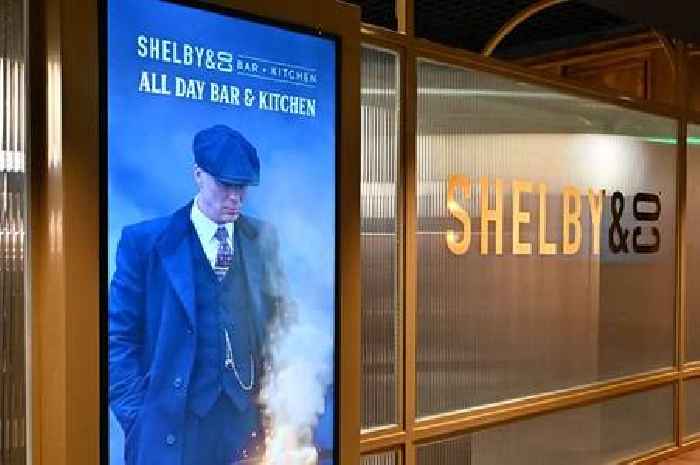 Inside official Peaky Blinders restaurant at Birmingham Airport with 'Tommy burgers'