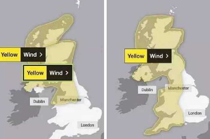 Yellow Met Office weather warnings mapped as 85mph winds to batter UK