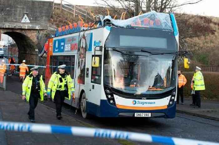 Eight in hospital after horror double-decker bus smash with bridge in Kilmarnock