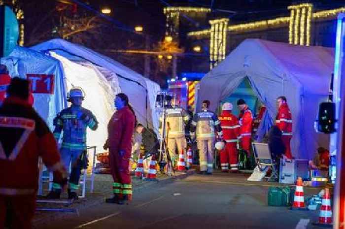 Horrifying footage shows BMW crash into Christmas market crowd 'killing 11 and injuring 70'