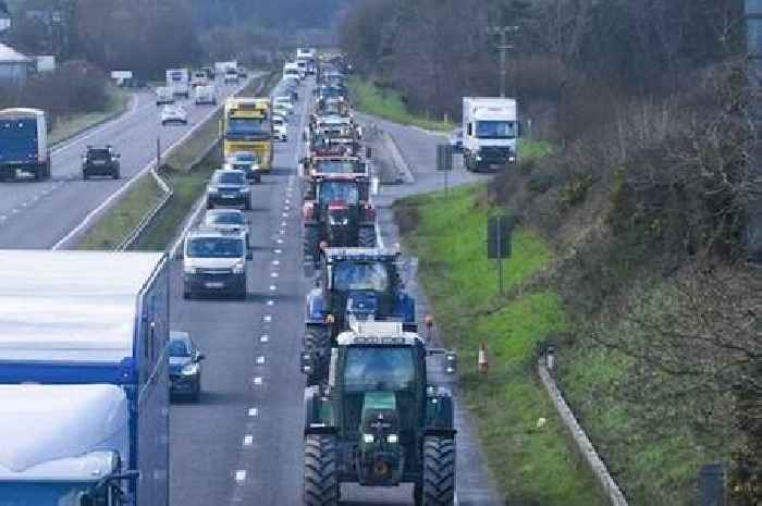 
Cornwall farmers take to the A30 for tractor convoy protest