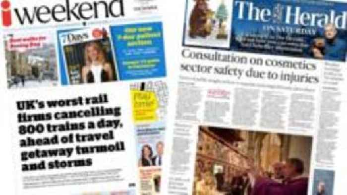 Scotland's papers: 800 trains a day cancelled and cosmetics fears