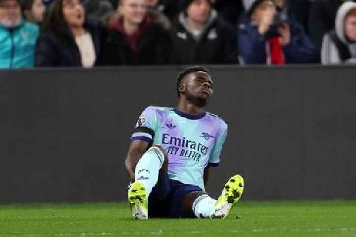 Bukayo Saka Arsenal injury latest - spotted on crutches, return timeline and Arteta update