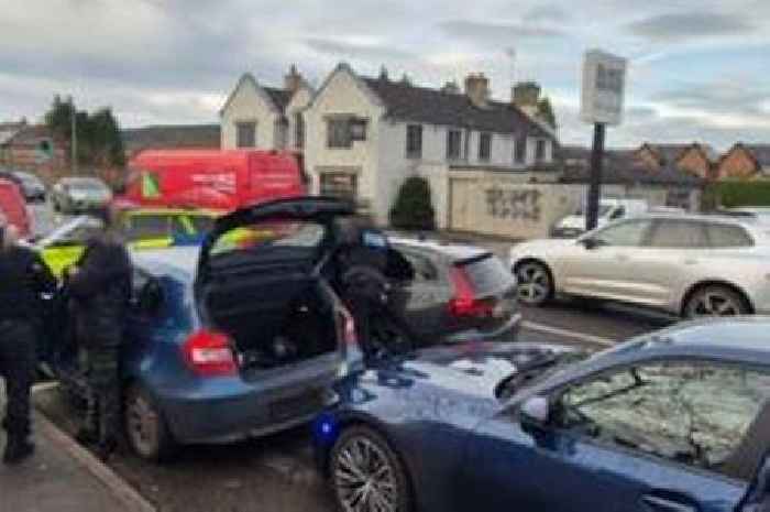 Dramatic moment police 'box in' car outside top North Staffordshire restaurant