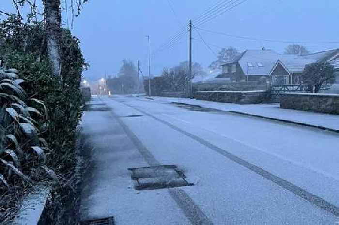 Snow falling in North Staffordshire NOW as roads covered