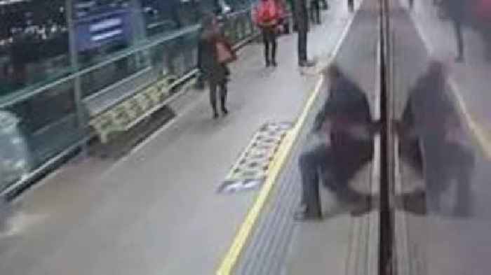 Man clipped by train pulling into railway station