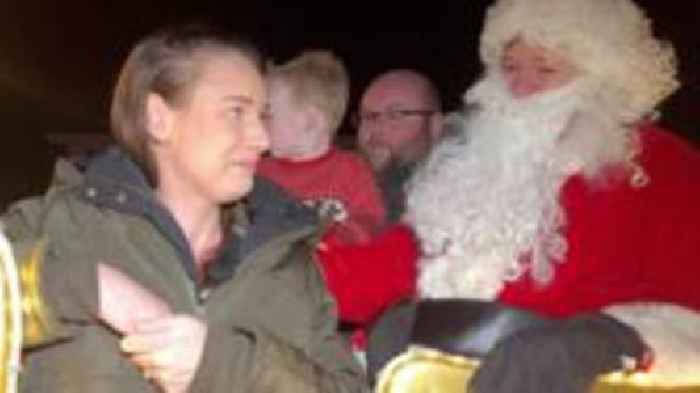 Santa pays surprise visit to toddler with cancer