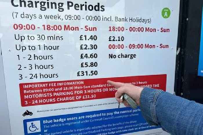 Council U-turns on charging £31.50 in car park in Cornwall