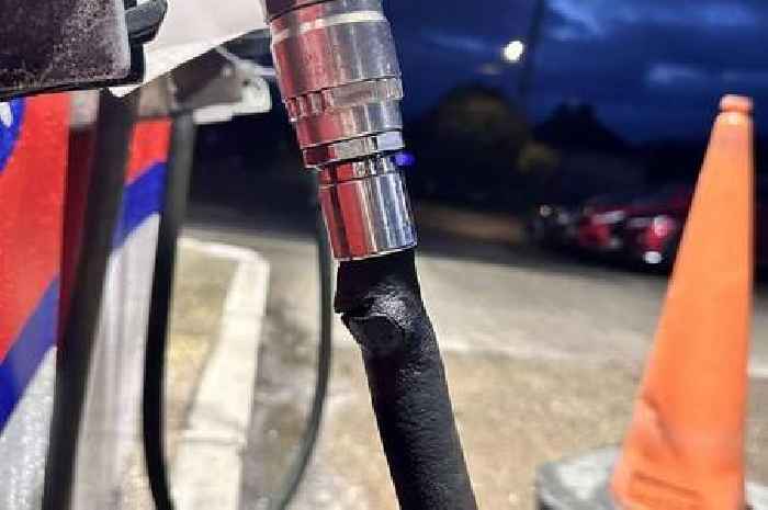 Horrified customer drenched in fuel as petrol pump 'bursts' in her hand