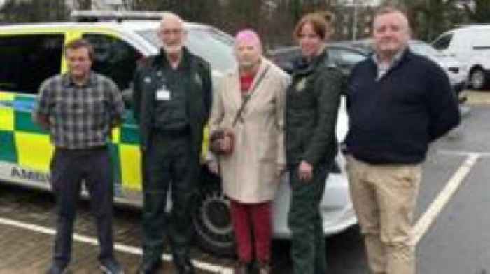 Woman reunites with paramedics who saved her life