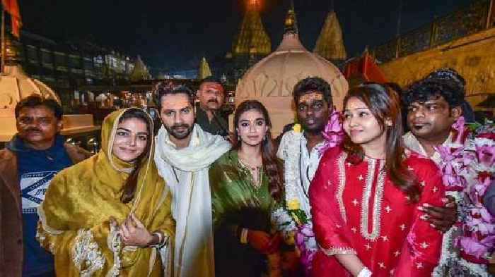 Baby John cast Varun Dhawan, Wamiqa Gabbi, Keerthy Suresh visit Mahakal temple