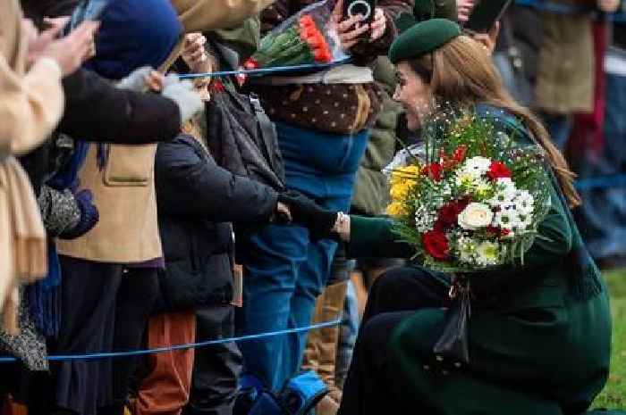 Kate hugs cancer patient after Christmas Day service at Sandringham