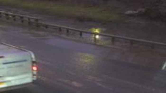 M8 section closed as raw sewage floods carriageway