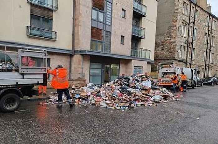 Bin men forced to dump load in middle of Scots street after lorry catches fire