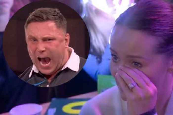 Gerwyn Price's wife left shaking and in tears as 'disrespected' darts rival leaves immediately