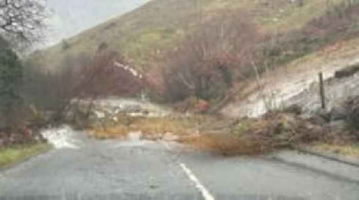 A487 reopens after Storm Darragh landslide