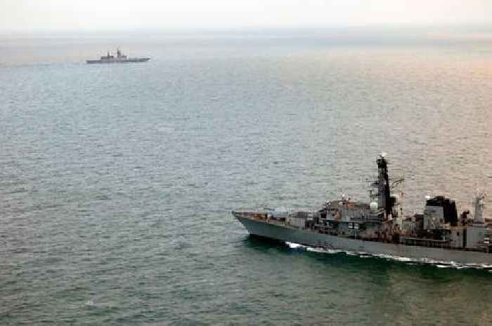 Cornwall-based Navy helicopter tracks Russian warship