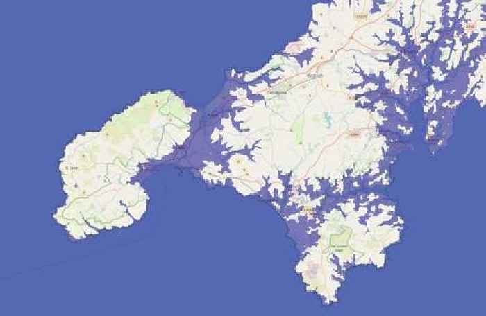 The Cornwall islands that could be created from a 60m sea level rise