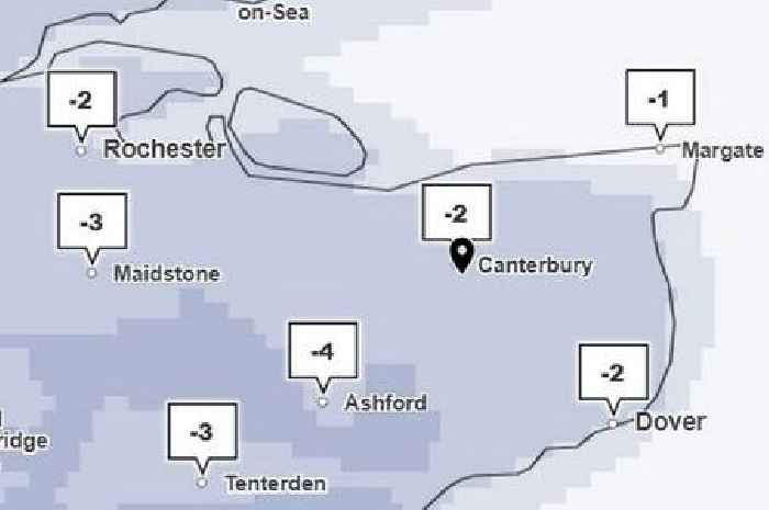 Met Office map shows where and when Kent will be coldest as New Year's freeze on the way