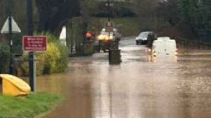 Heavy rain and snow causes disruption in West Midlands