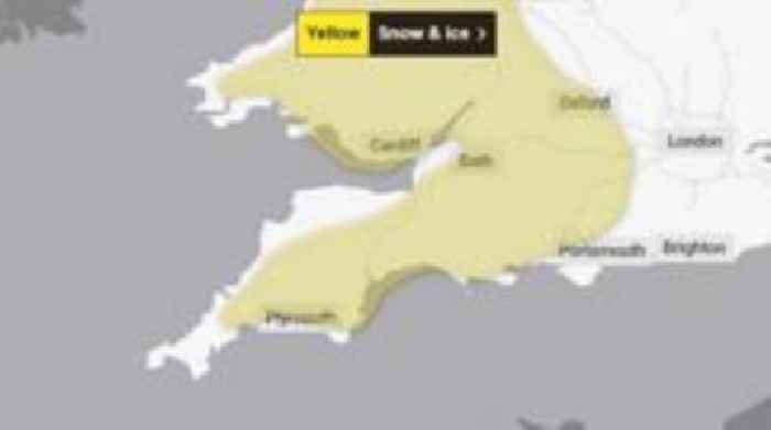 Snow and ice warning for parts of South West