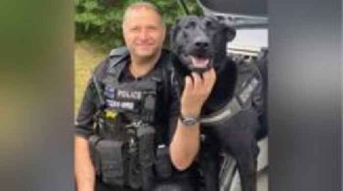 Police dog who survived machete attack retires