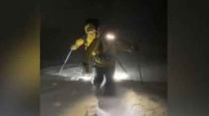 Watch: Mountain team battle deep snow during simultaneous rescues