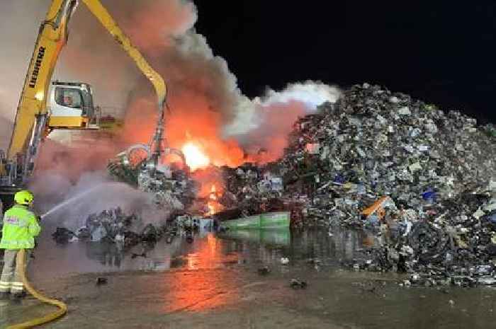 Firefighters tackle huge blaze at recycling plant near Birmingham Wheels Park