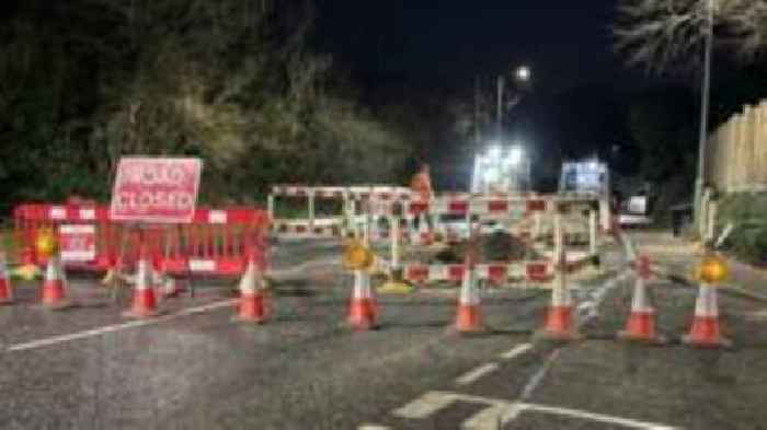 Road closed after suspected gas leak