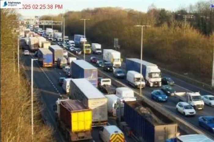 M6 crash in Birmingham live - three-vehicle crash shuts lanes causing big delays