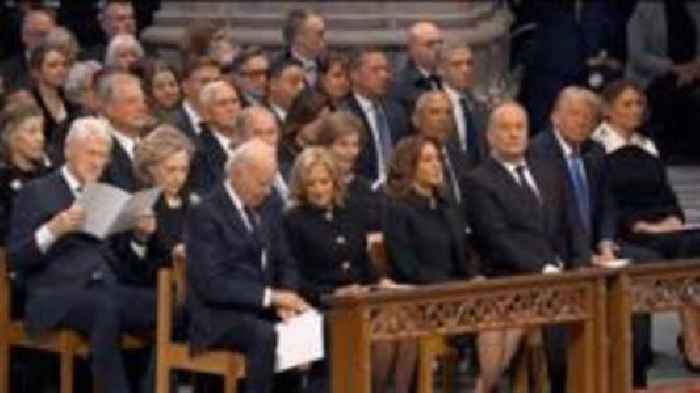 Moment five US presidents gather at Carter's funeral