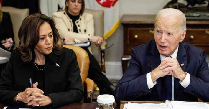 Kamala Harris Fans Joke She's '100 Percent Over' Joe Biden After He Makes Awkward Fire Pun During L.A. Briefing: 'Her Face Says It All'