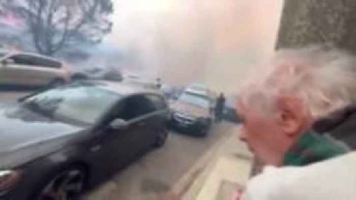 Man films escape from LA fires with elderly father-in-law