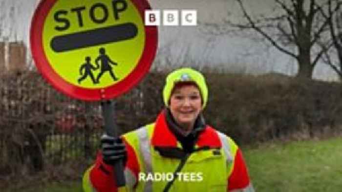 The Redcar lollipop lady wearing a bodycam