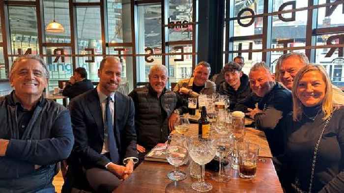 Prince William enjoys pint with fellow Aston Villa fans in Wetherspoons ahead of Everton match