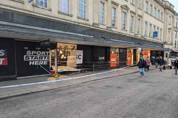 Car smashes into Sports Direct shop with multiple vehicles involved in crash