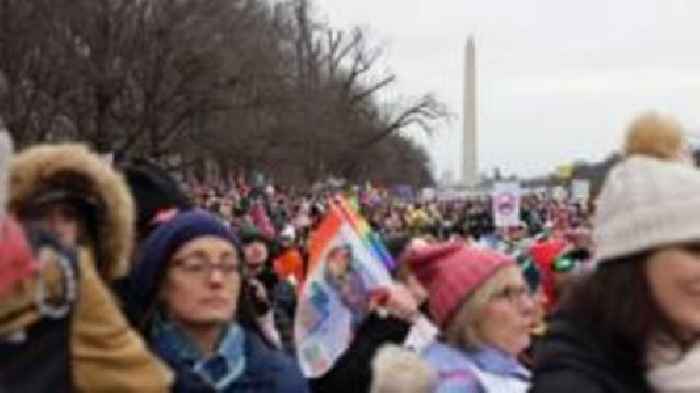 Thousands protest in Washington DC ahead of Trump inauguration