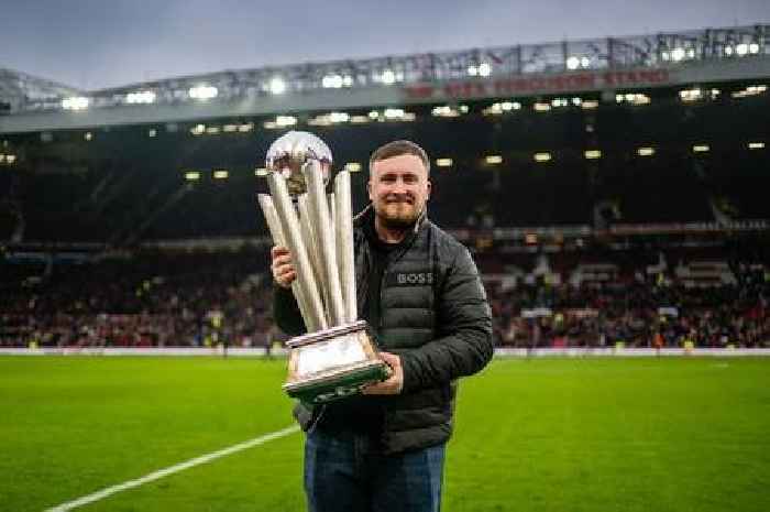 Man Utd superfan Luke Littler parades World Darts Championship trophy around Old Trafford