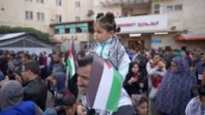 Watch: Cautious celebrations in Gaza as ceasefire begins