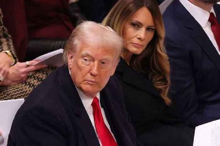 Melania Trump shows 'menacing' look to Donald as he bursts with 'impatience' after bishop's speech