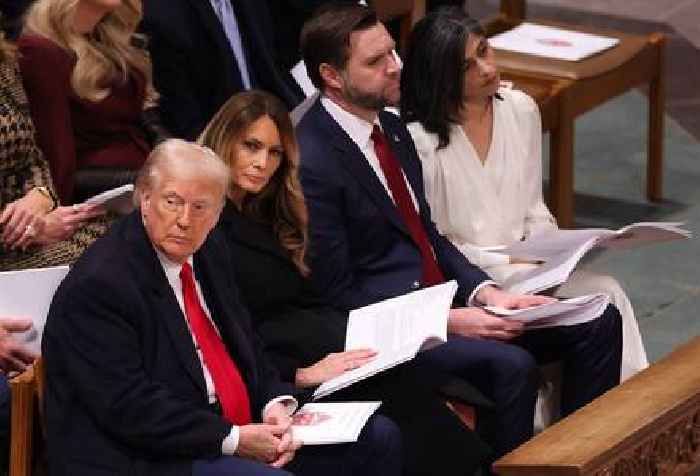 News24 | Stony-faced Donald Trump gets a lecture on mercy in post-inauguration church service