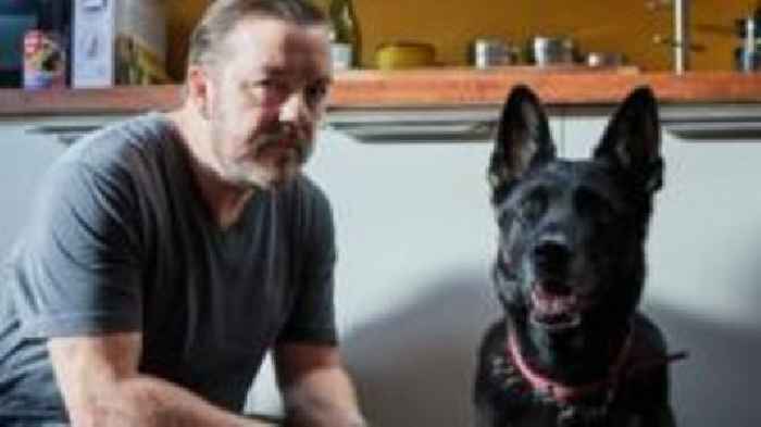 Ricky Gervais shares tribute to canine co-star as After Life dog dies