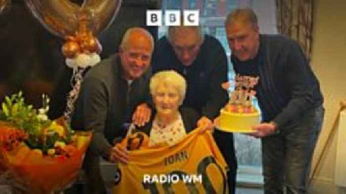 Birthday surprise for 100 year old Wolves fan