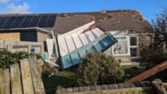 'Carnage' as mini tornado tears through village